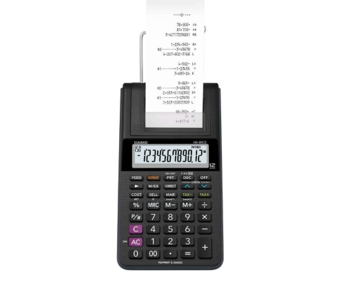 Casio HR-8RCE-BK calculadora Escritorio Calculadora de impresión Negro