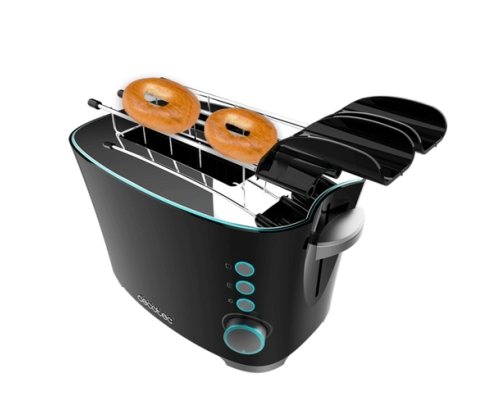 Cecotec 02184 tostadora 7 2 rebanada(s) 650 W Negro, Acero inoxidable