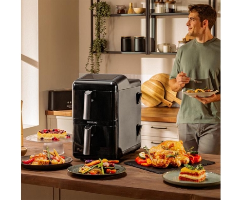 Cecotec Cecofry DuoLevel 12000 Window Doble 12 L Independiente 2900 W Freidora de aire caliente Negro