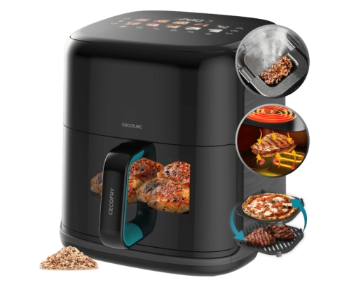 Cecotec Cecofry&Grill Smokin'Prime 6500 Sencillo 6,5 L Independiente 2200 W Freidora de aire caliente Negro