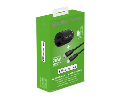 Celly CCMINILIGHT cargador de dispositivo móvil Smartphone Negro Encendedor de cigarrillos Auto