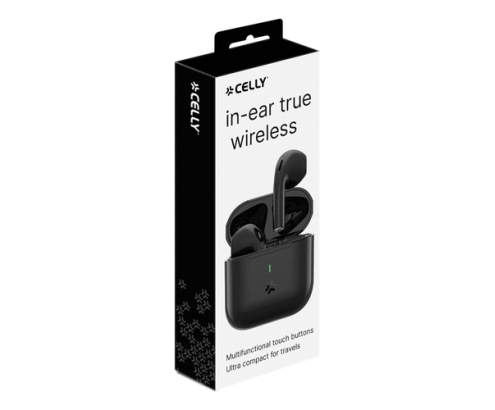 Celly COMPACTBK auricular y casco Auriculares Inalámbrico Dentro de oído Llamadas/Música USB Tipo C Negro