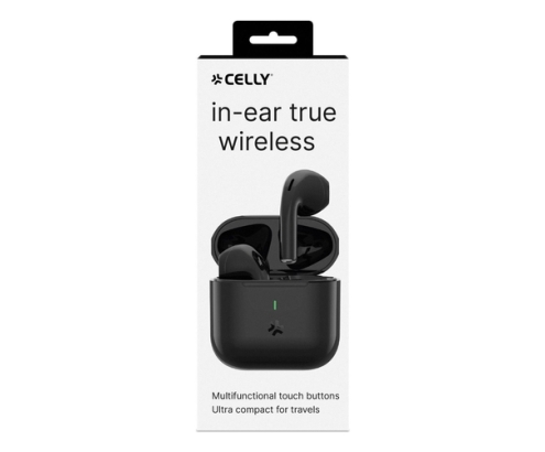 Celly COMPACTBK auricular y casco Auriculares Inalámbrico Dentro de oído Llamadas/Música USB Tipo C Negro