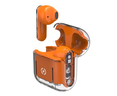 Celly SHEER Auriculares True Wireless Stereo (TWS) Dentro de oído Llamadas/Música Naranja, Transparente