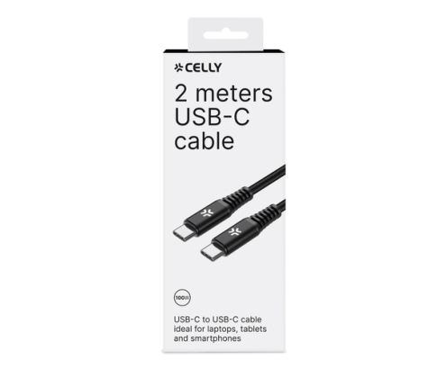 Celly USBCUSBC100WBK cable USB 2 m USB C Negro
