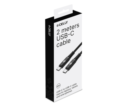 Celly USBCUSBC100WBK cable USB 2 m USB C Negro