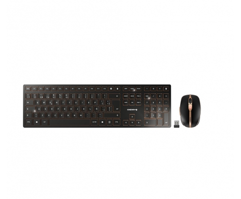 CHERRY DW 9100 SLIM teclado Ratón incluido RF Wireless + Bluetooth QWERTY Español Negro