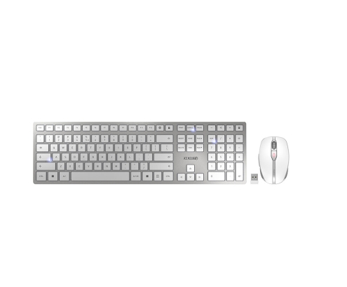 CHERRY DW 9100 SLIM teclado Ratón incluido RF Wireless + Bluetooth QWERTY Inglés de EE. UU. Plata