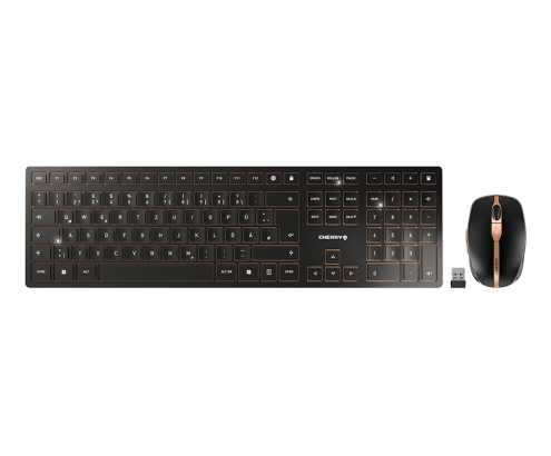 CHERRY DW 9100 SLIM teclado Ratón incluido Universal RF Wireless + Bluetooth QWERTZ Alemán Negro