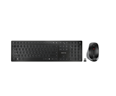 CHERRY DW 9500 SLIM teclado Ratón incluido RF Wireless + Bluetooth QWERTY Inglés Negro, Gris