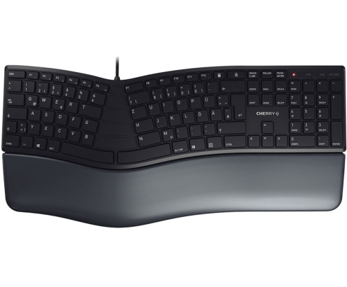 CHERRY KC 4500 ERGO teclado Universal USB AZERTY Francés Negro