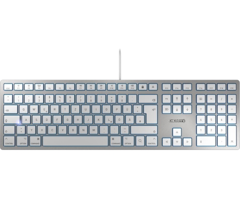 CHERRY KC 6000 SLIM FOR MAC teclado Oficina USB QWERTZ Alemán Plata