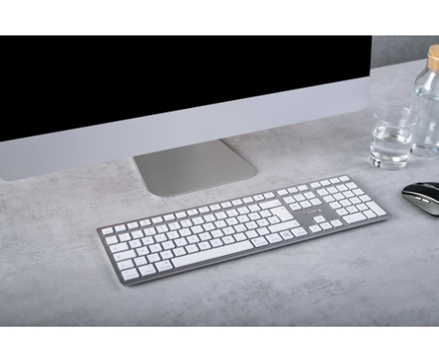CHERRY KW 9100 SLIM FOR MAC teclado USB + Bluetooth QWERTZ Alemán Plata
