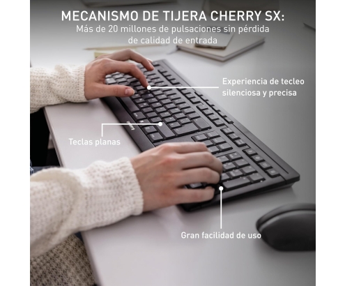 CHERRY Stream Desktop Recharge teclado Ratón incluido Universal RF inalámbrico QWERTZ Alemán Gris