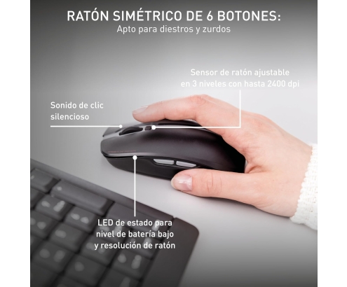 CHERRY Stream Desktop Recharge teclado Ratón incluido Universal RF inalámbrico QWERTZ Alemán Gris
