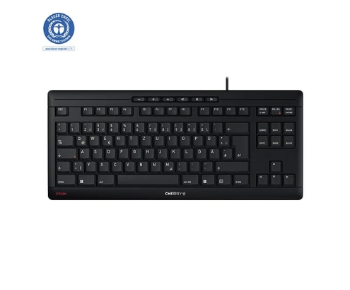 CHERRY STREAM KEYBOARD TKL teclado Universal USB AZERTY Francés Negro