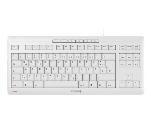 CHERRY STREAM KEYBOARD TKL teclado Universal USB QWERTZ Alemán Blanco