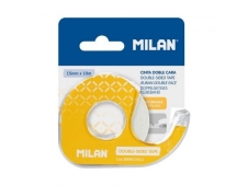 CINTA ADHESIVA DOBLE CARA MILAN EN PORTARROLLOS 15MM X 10M HOJA DE COR...