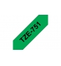 Cinta laminada brother tze negro sobre verde gris 24mm TZe751