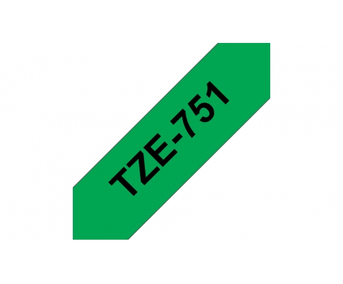 Cinta laminada brother tze negro sobre verde gris 24mm TZe751