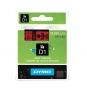 CINTA ROTULADORA AUTOADHESIVA DYMO D1 12MM X 7M PARA ROTULADORAS LABEL MANAGER NEGRO SOBRE ROJO S0720570