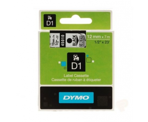 CINTA ROTULADORA AUTOADHESIVA DYMO D1 PARA ROTULADORAS LABEL MANAGER NEGRO SOBRE TRANSPARENTE S0720500