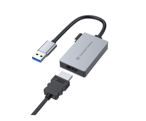 Conceptronic ABBY22G Adaptador gráfico USB 1920 x 1080 Pixeles Gris