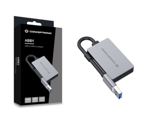 Conceptronic ABBY22G Adaptador gráfico USB 1920 x 1080 Pixeles Gris