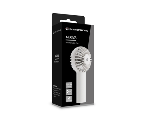 Conceptronic AERIVA01W ventilador y nebulizador personal de mano Blanco Ventilador de mano