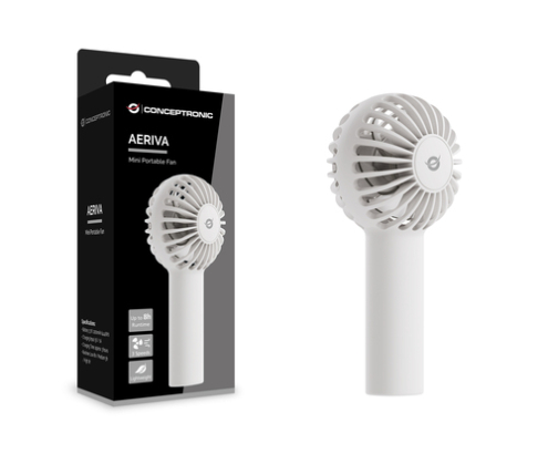 Conceptronic AERIVA01W ventilador y nebulizador personal de mano Blanco Ventilador de mano