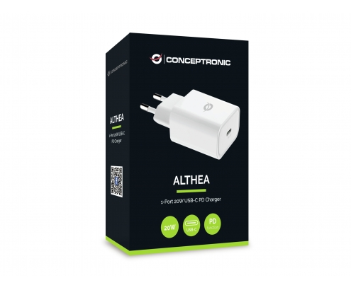 Conceptronic ALTHEA07W Cargador pared usb tipo-c smartphone universal blanco 