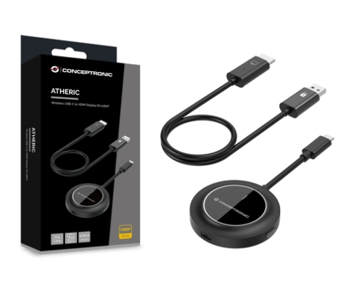 Conceptronic ATHERIC01B adaptador de pantalla inalámbrico HDMI/USB Full HD Mochila