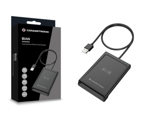 Conceptronic BIAN11B lector de tarjeta inteligente Interior USB USB 2.0 Negro