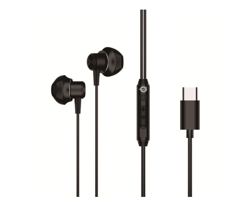 Conceptronic BRENDAN04B auricular y casco Auriculares Alámbrico Dentro de oído Llamadas/Música USB Tipo C Negro