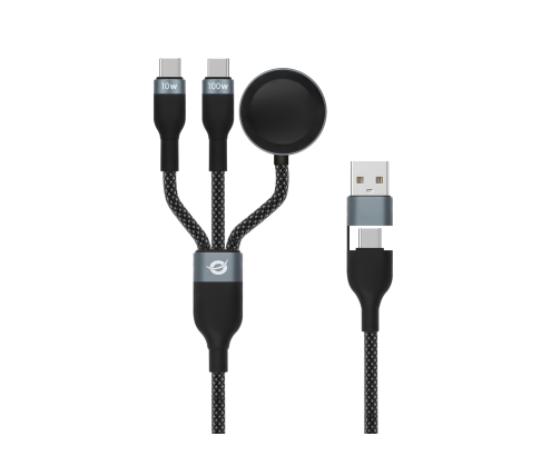 Conceptronic ETTA08B15 cable USB USB 2.0 1,5 m USB A 2 x USB C Negro