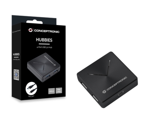 Conceptronic HUBBIES02B hub de interfaz USB 3.2 Gen 1 (3.1 Gen 1) Mini-B 5000 Mbit/s Negro