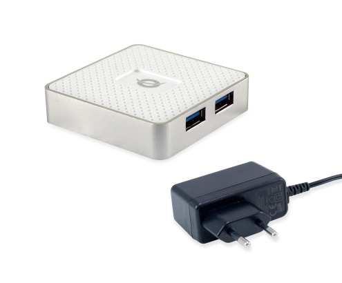 Conceptronic HUBBIES03W hub de interfaz USB 3.2 Gen 1 (3.1 Gen 1) Micro-B 5000 Mbit/s Blanco