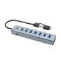 Conceptronic HUBBIES21GP hub de interfaz USB 3.2 Gen 1 (3.1 Gen 1) Type-A 5000 Mbit/s Gris