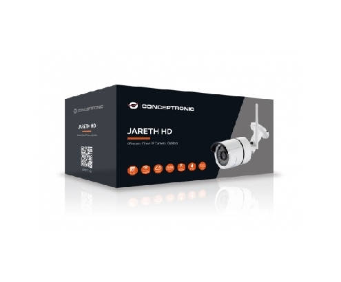 CONCEPTRONIC JARETH02W CAMARA IP 720P INSTALACION POR CODIGO QR LED EXTERIOR INTERIOR WIFI CLOUD BLANCO