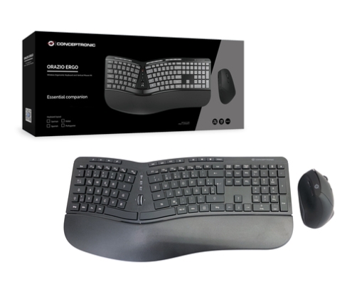 Conceptronic ORAZIO02DE teclado Ratón incluido Oficina RF inalámbrico QWERTZ Alemán Negro
