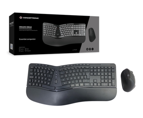 Conceptronic ORAZIO02PT teclado Ratón incluido Oficina RF inalámbrico QWERTY Portugués Negro