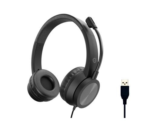 Conceptronic POLONA05B auricular y casco Auriculares Alámbrico Diadema Llamadas/Música USB tipo A Negro