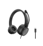 Conceptronic POLONA05BC auricular y casco Auriculares Alámbrico Diadema Llamadas/Música USB Tipo C Negro