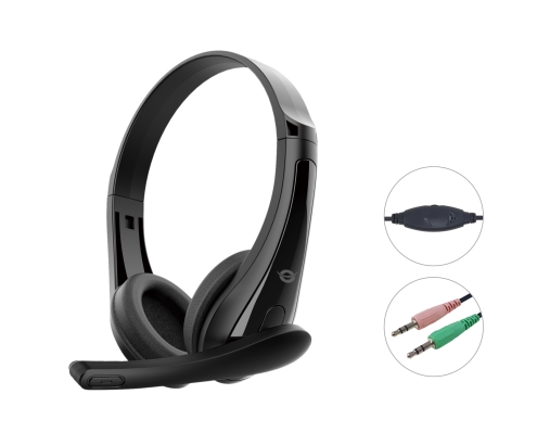 Conceptronic POLONA06B3T auricular y casco Auriculares Alámbrico Diadema Llamadas/Música Negro
