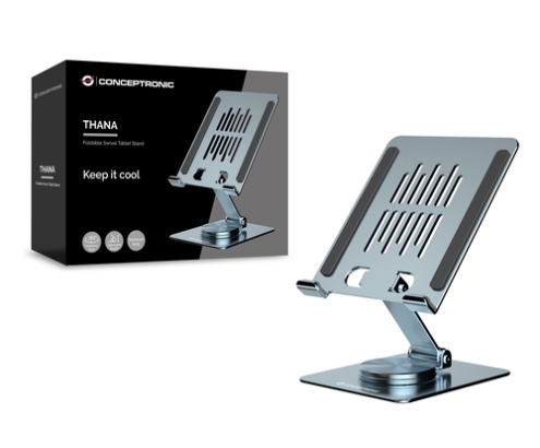 Conceptronic THANA09G mueble y soporte para dispositivo multimedia Gris Tableta Carro para administración de tabletas