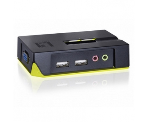 CONMUTADOR AUTOMATICO SOBREMESA LEVEL ONE V/T/M 1A2 CPUS USB CON AUDIO CABLES INCLUIDOS NEGRO KVM-0221