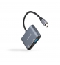 Conversor USB-C a HDMI/VGA 15 cm, Gris
