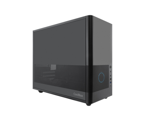 CoolBox CAJA MATX MP2 NEGRA USB-C 3.2 GEN1 VENTILADOR 120 PWM FULL METAL S/FTE