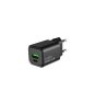 CoolBox CARGADOR GAN 25W USB-A/USB-C PARED NEGRO