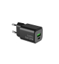 CoolBox CARGADOR GAN 25W USB-A/USB-C PARED NEGRO